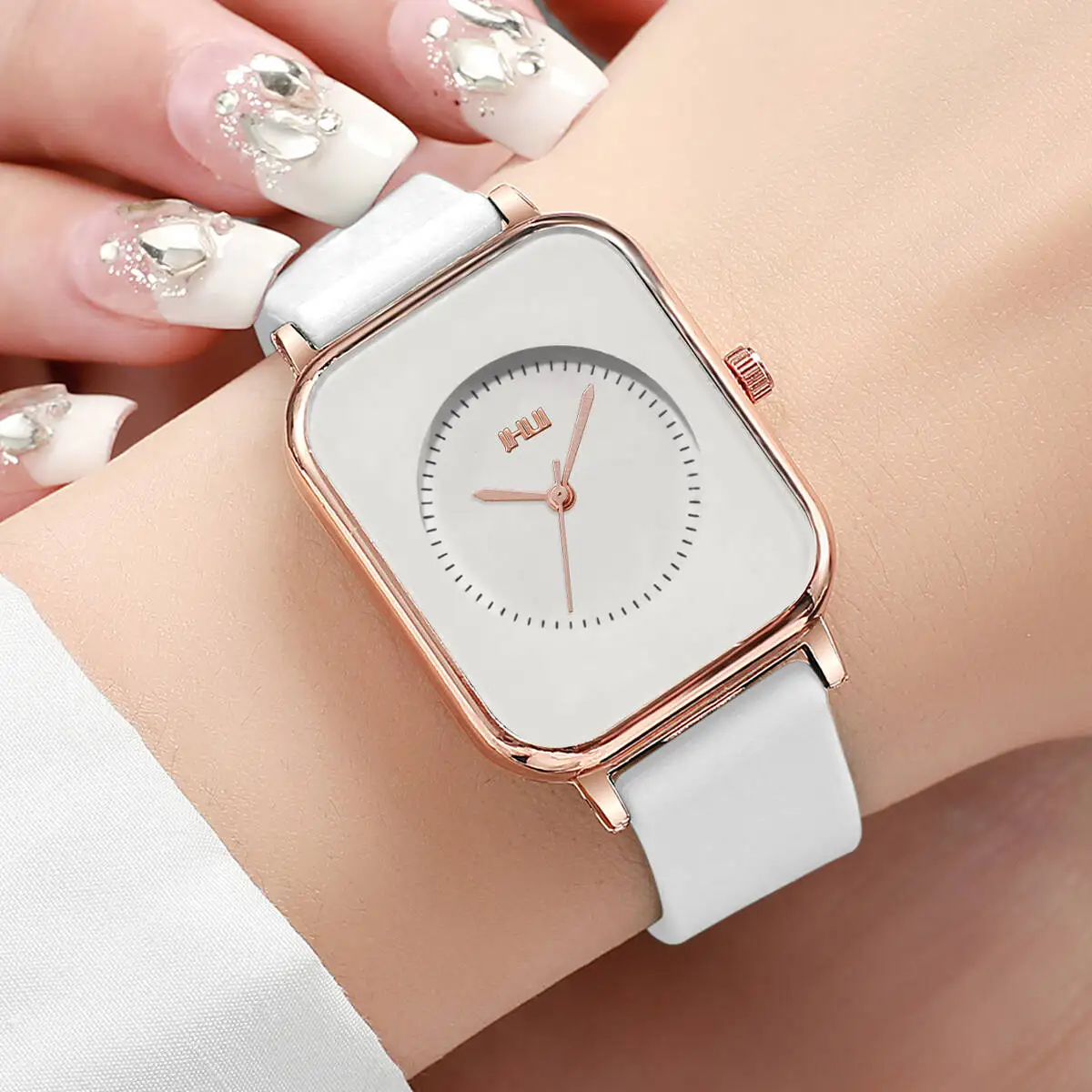 Moda retângulo feminino relógios casual banda de silicone relógio esportivo reloj mujer meninas relógio presente