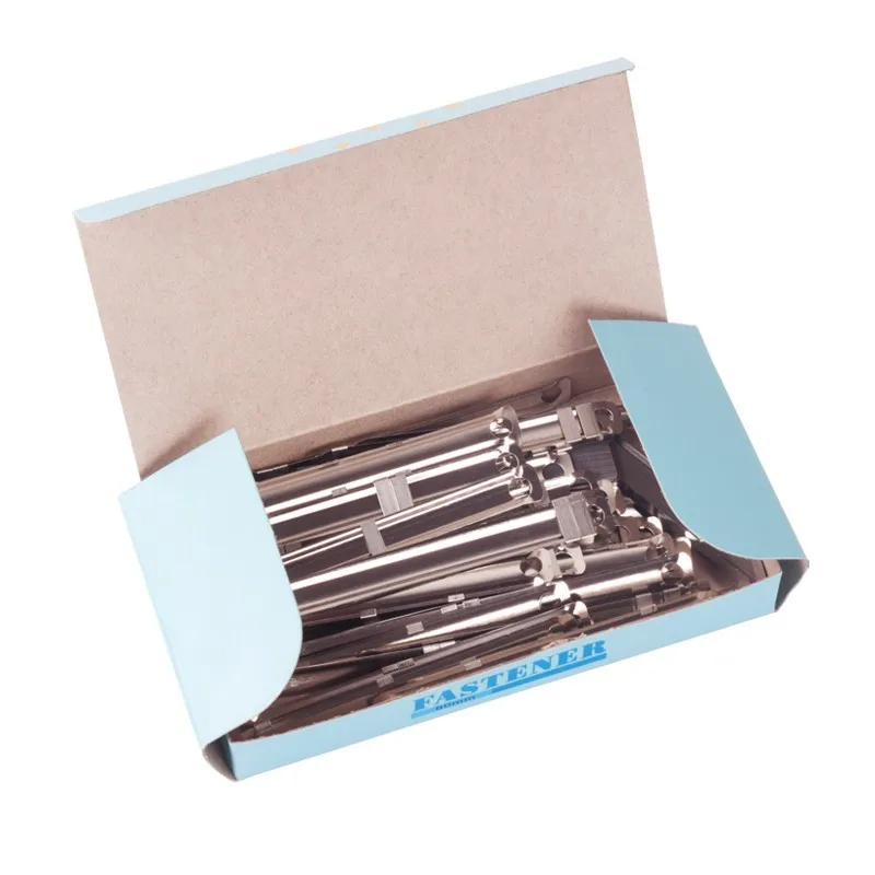 45Pcs/box Metal Binding Clips Loose-leaf Binder Strip File Folder for 8cm Double Hole Data Binder Hole Puncher Office Home Tool