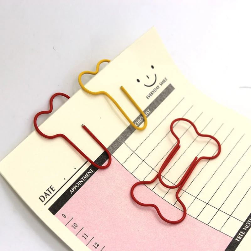24 teile/los Nette Lustige Hund Knochen Geformt Büroklammern Aushöhlen Metall Binder Clips Notizen Schellen Lesezeichen Kawaii Schreibwaren