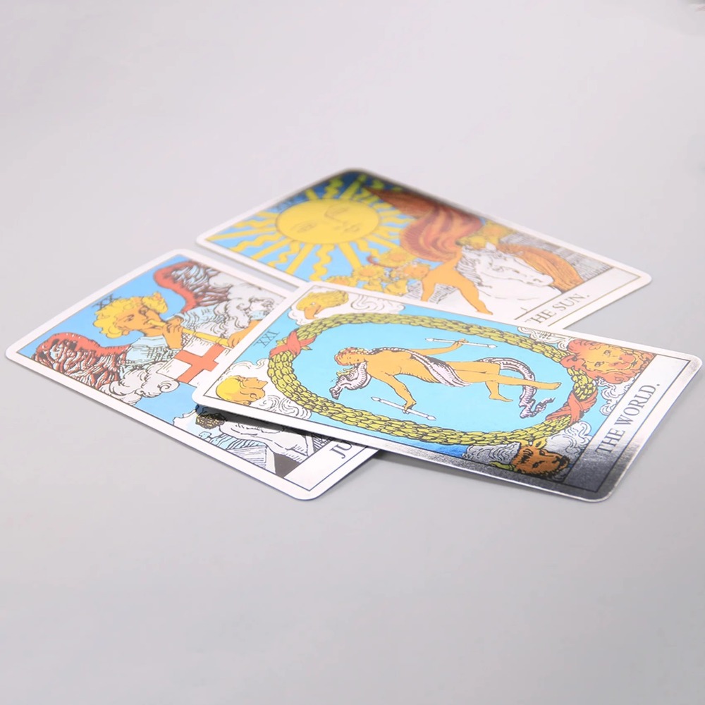 10.3*6 センチメートル MagicSeer レインボータロットカードデッキ、初心者向けタロットカードとブックセット、ホログラフィックタロットデッキボードゲーム