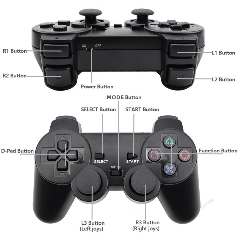 Wireless Gamepad for Sony PS2 Game Controller for Playstation 2 Joystick for PC Joypad USB Game Controle with Dual Vibration
