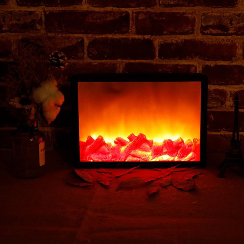 Luz de chimenea con llama de salto de 33cm y 31cm, lámpara de noche de pared con pilas AAA, barra de luz de ambiente USB para fiesta de boda IP55
