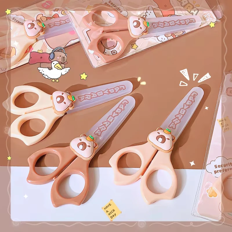 pretty school useful back to school stationery scissors cute capybara craft scissors Mini scissors for diy children's