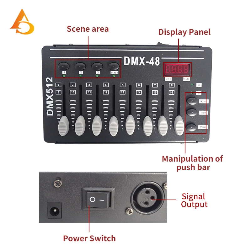 Mini LED Stage Light Console, Controlador DMX, Par Light, DJ, Cabeças Movendo, Disco, Efeito de Iluminação, Console