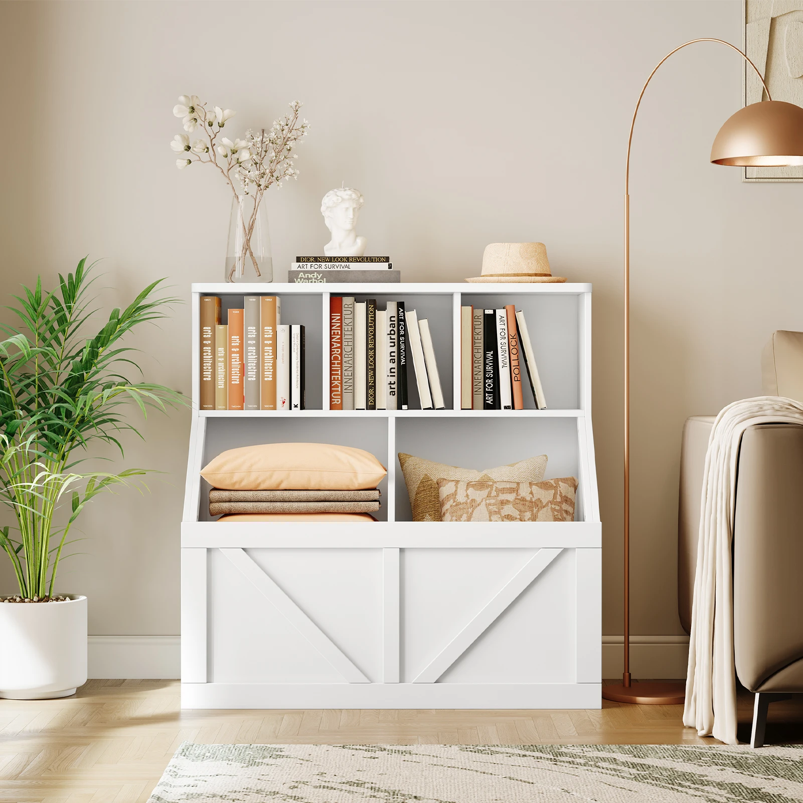Toy Storage Organizer and Kids Bookshelf, Toddler Toy Storage Cabinet with Toy Shelf, Toy Organizer and Kids Bookcases