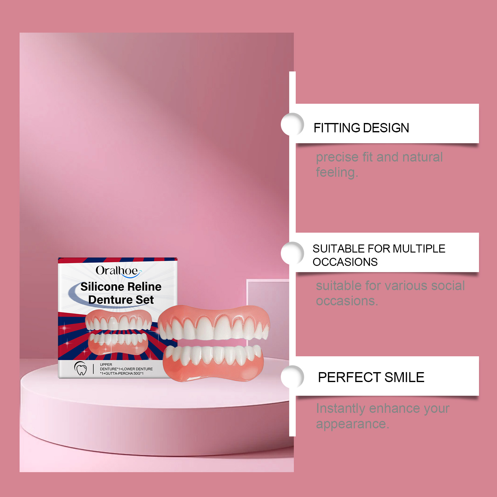 New False Teeth Silicone Upper & Lower Veneers Perfect Laugh Veneers Dentures Paste Fake Teeth Braces Comfortable Teeth