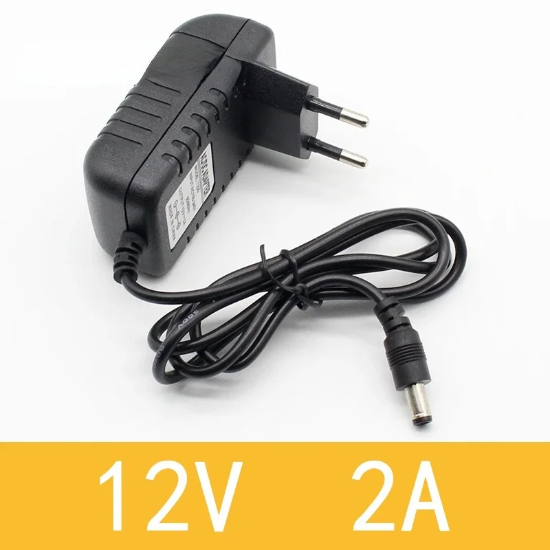 1 Chiếc 12V2A AC 100V-240 Adapter Chuyển Đổi DC 12V 2A 2000mA Cung Cấp Điện Phích Cắm Châu Âu 5.5Mm X 2.1-2.5Mm Cho Đèn LED Camera Quan Sát
