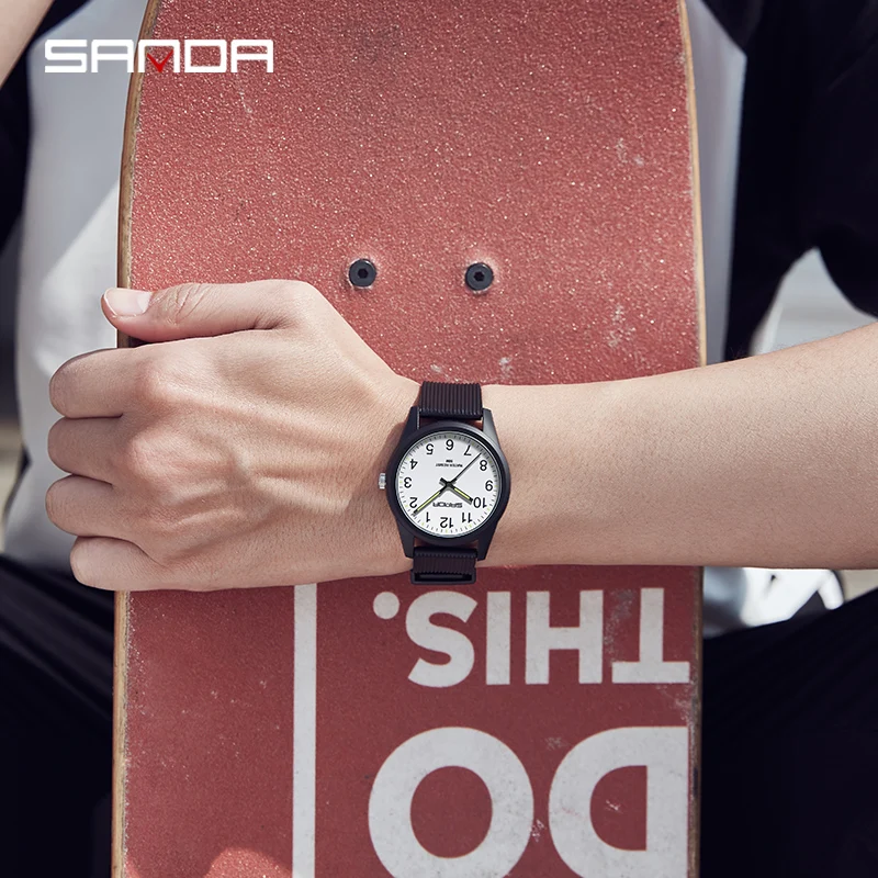 Relojes deportivos de cuarzo simples a la moda, reloj de pulsera de cuarzo con batería Original japonesa, relojes para mujer y hombre, reloj SANDA resistente al agua, nuevo estilo