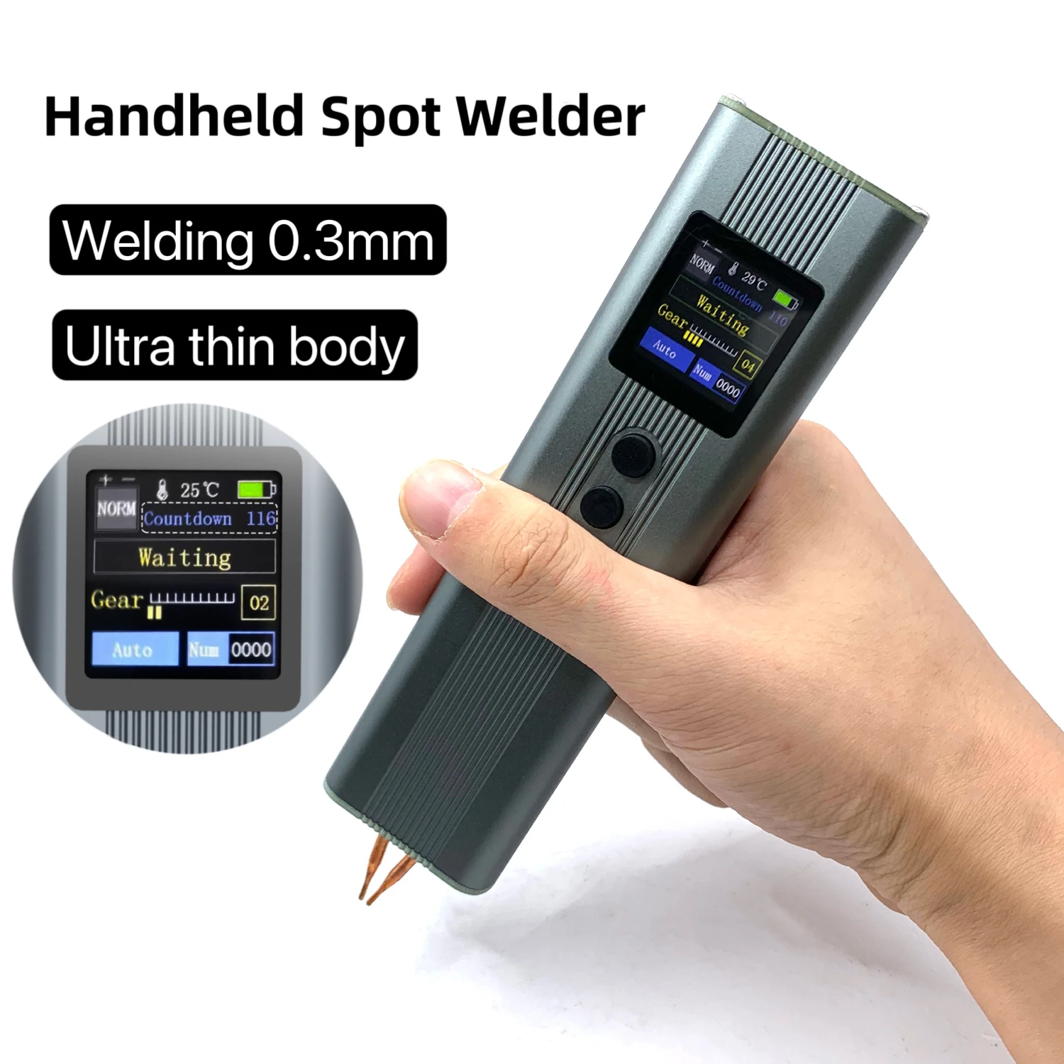 Saldatore a punti digitale portatile PSW01 con regolazione a 11 livelli e doppio impulso per saldatura a strisce di nichel con batteria 18650