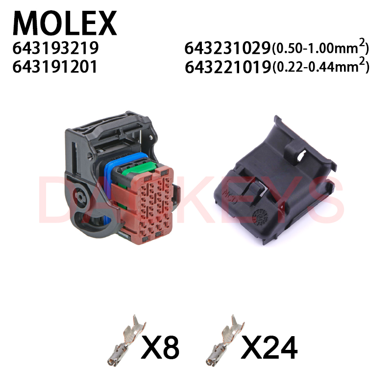 1 Satz 643193211 643193219 643193216 643191201   32-poliger Molex ECU Automotive-Stecker CMC-Buchse Kabelbaum