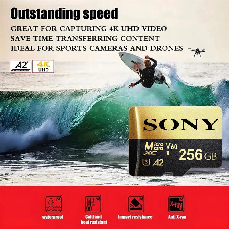 2TB SONY Micro SD Card High Speed SD Memory Card 128GB 256GB 512GB MicroSD C10 TF Flash Card for Xiaomi Phone Camera table PC