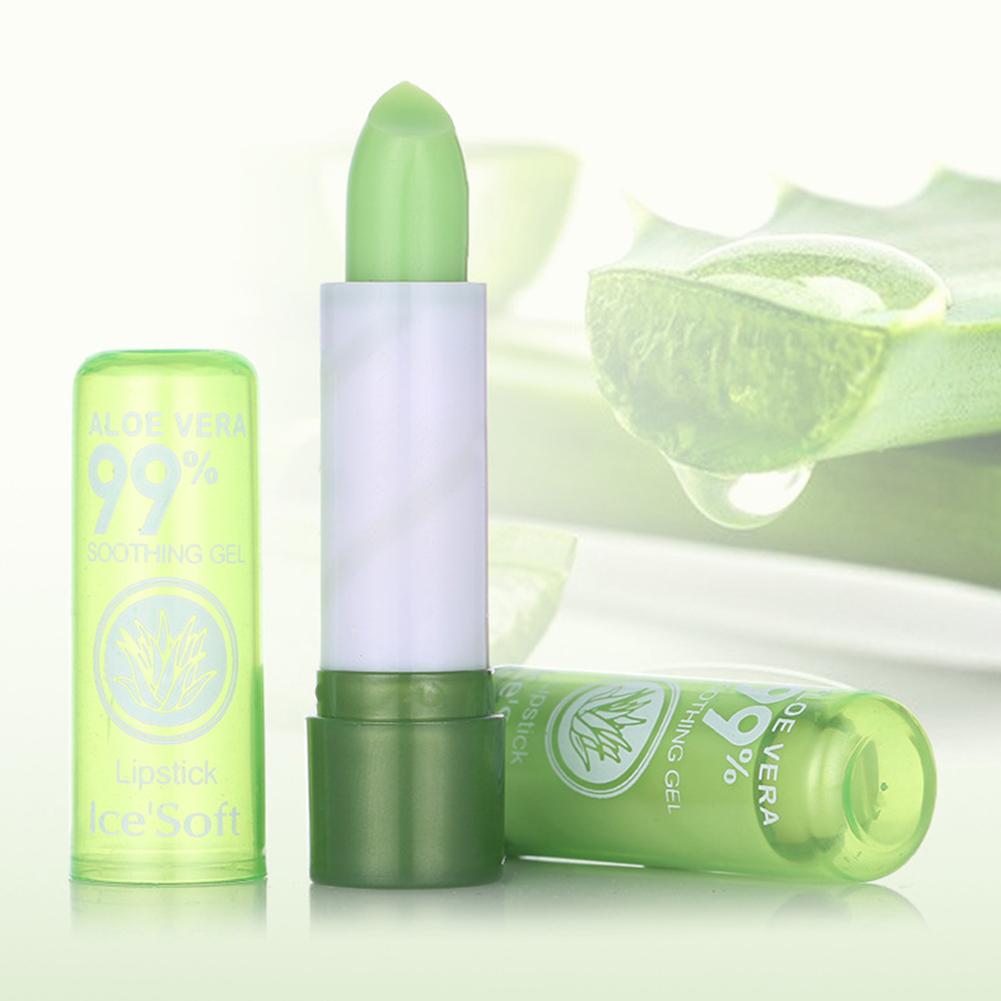 Bálsamo labial hidratante, bálsamo labial Natural de Aloe Vera, cambia de Color con temperatura, larga duración, nutre los labios, cuidado de los labios, maquillaje, 1 unidad