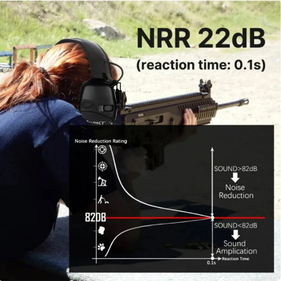Orejera de tiro electrónica táctica Original, auriculares Antinoise para deportes al aire libre, amplificación de sonido de impacto, oreja de caza auditiva