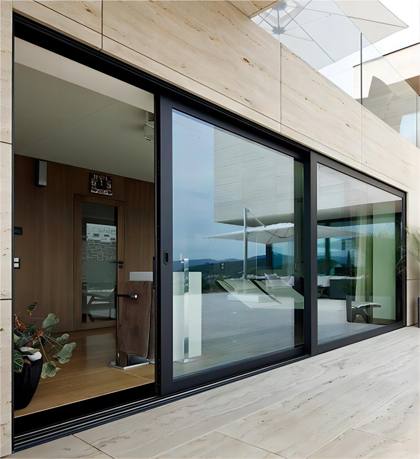 Custom Exterior Patio Sliding Door Waterproof Aluminum Profile Interior Doors Double Glazed Tempered Glass Sliding Doors