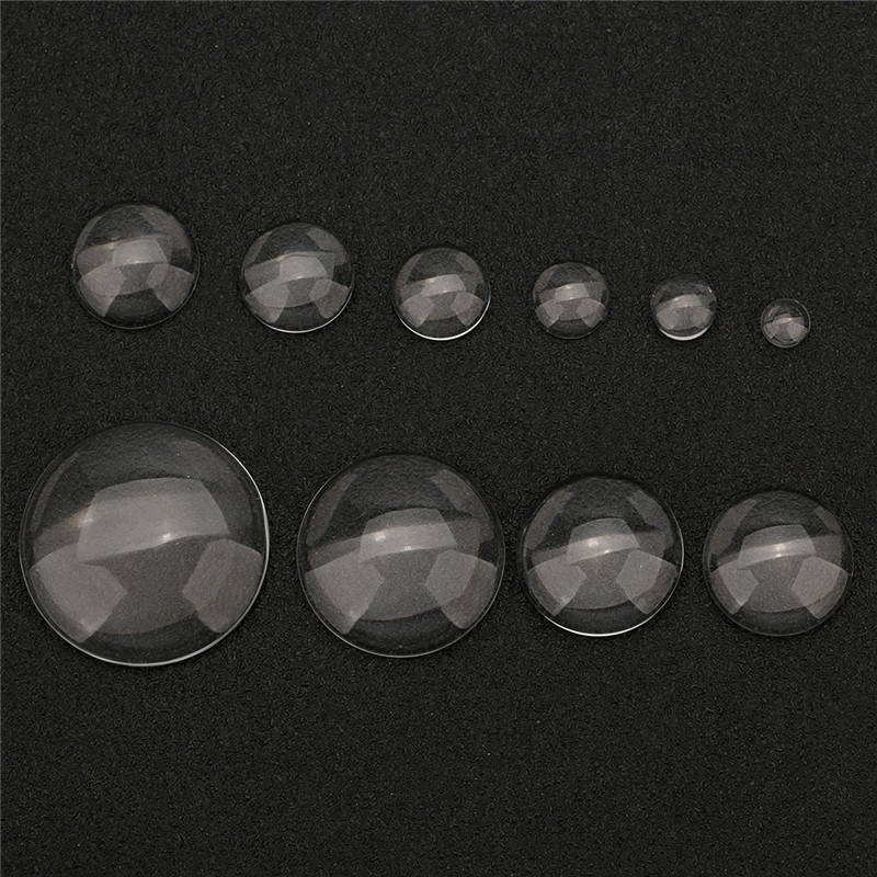 Aclovex 1 pacote redondo cabochão de vidro com parte traseira plana 12mm 20mm 25mm cabochão de cristal transparente camafeu para fazer jóias diy