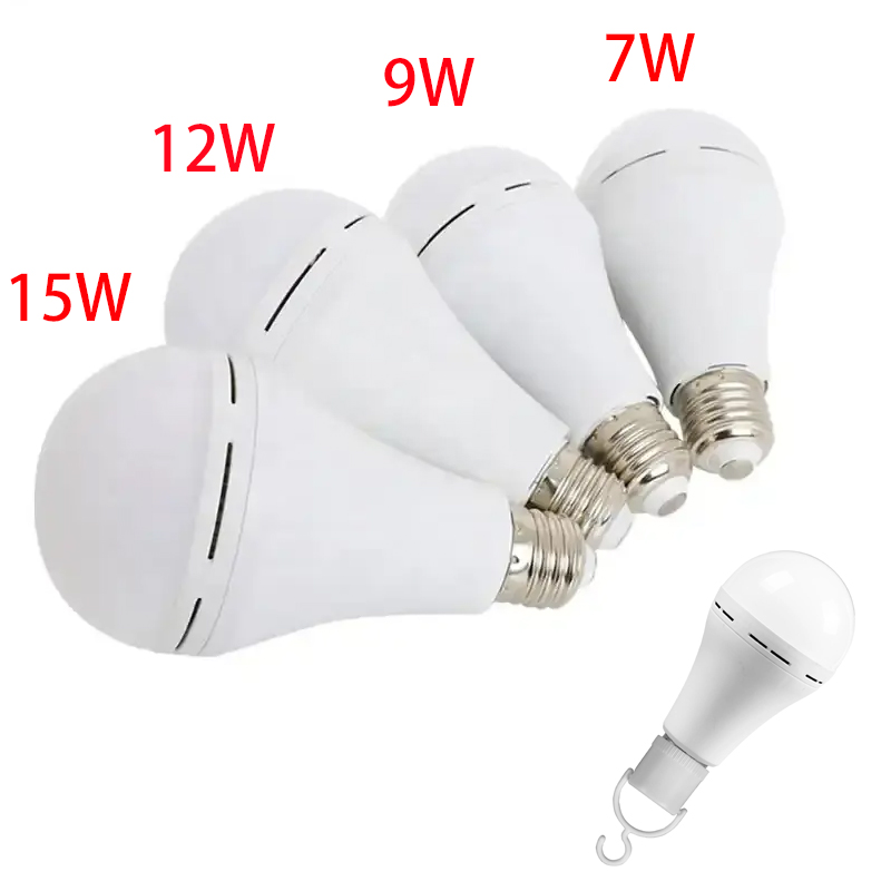 Аварийная светодиодная лампа E27 7 Вт 9 Вт 12 Вт 15 Вт Перезаряжаемая батарея 1200 мАч 85-265 В 110 В 220 В для кемпинга Лампа для палатки Наружное освещение