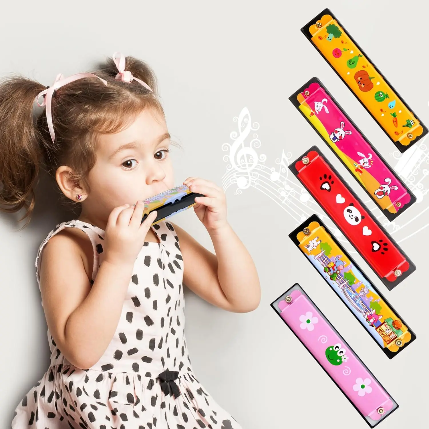 1pc/2/4 pçs crianças gaita de madeira instrumento musical brinquedos música auxiliares de ensino quebra-cabeça educação precoce jardim de infância iniciantes