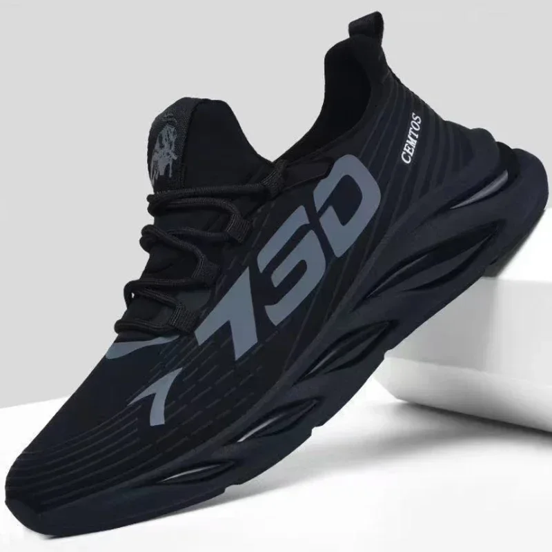 Zapatillas de deporte informales sin cordones a la moda para hombre, zapatillas transpirables para correr, zapatillas de tenis de entrenamiento para caminar al aire libre, ligeras y cómodas