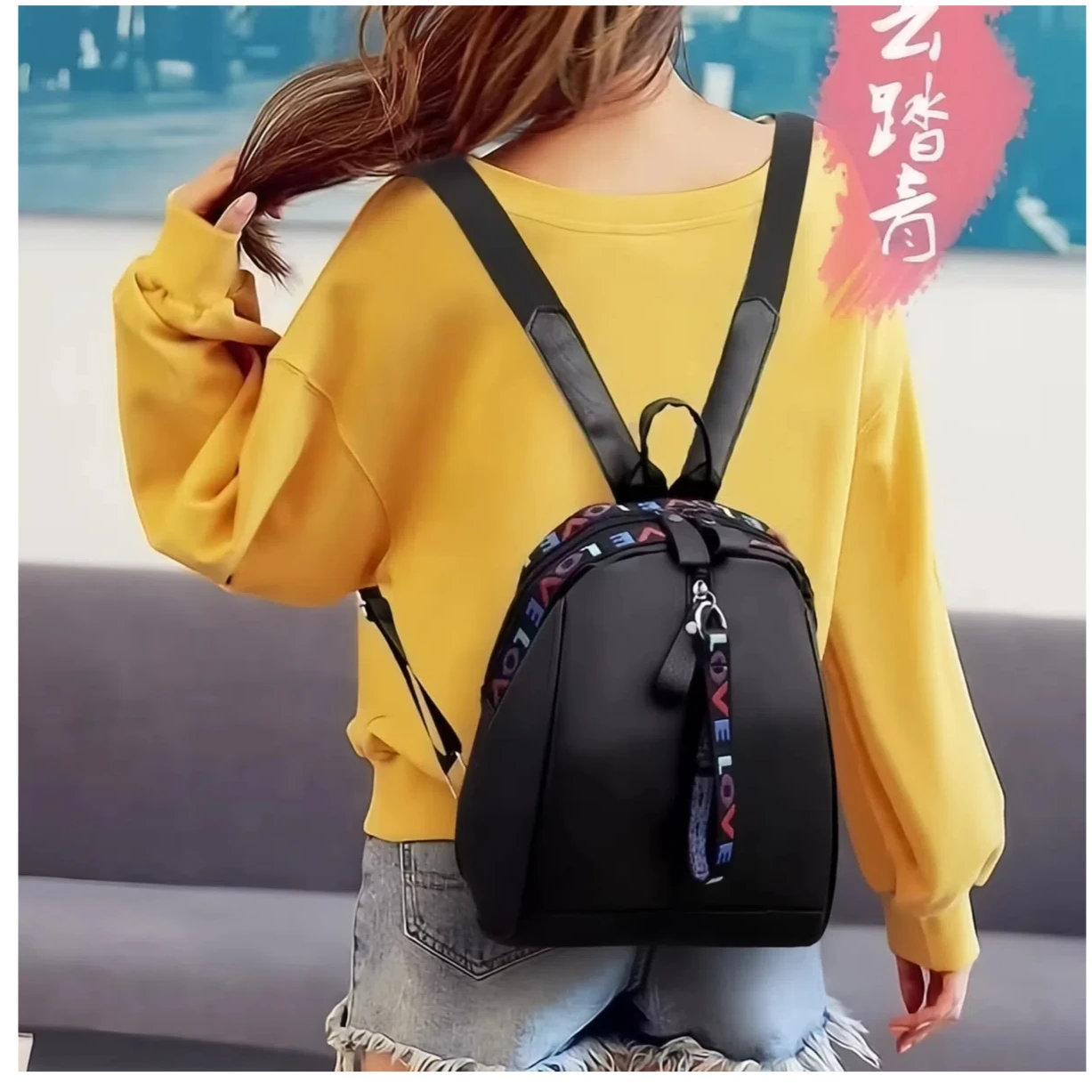 Zaini da donna Fashion LOVE Borsa a tracolla casual Zaino da scuola
