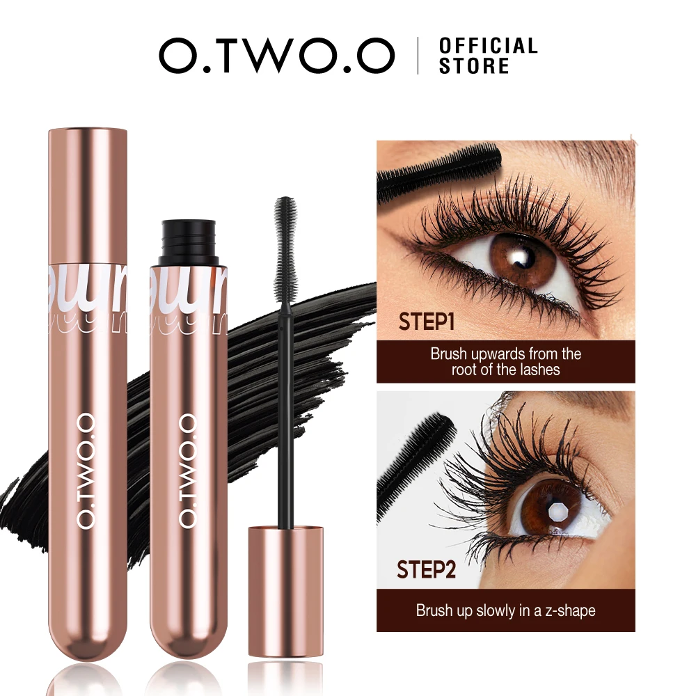 O.TWO.O-mascara resistente al agua 4D, fibra de seda, volumen de rizos, pestañas gruesas, alargamiento, nutre las pestañas, maquillaje de alta calidad
