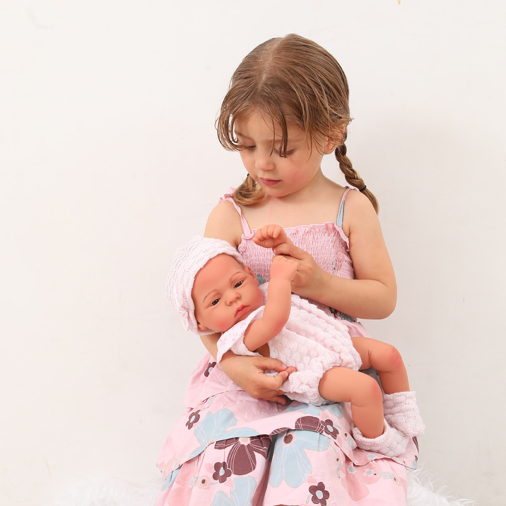Full Body Silicone Lifelike Reborn Baby Dolls, Menina Boneca Brinquedos, Presentes de Natal, 17 ", 45cm