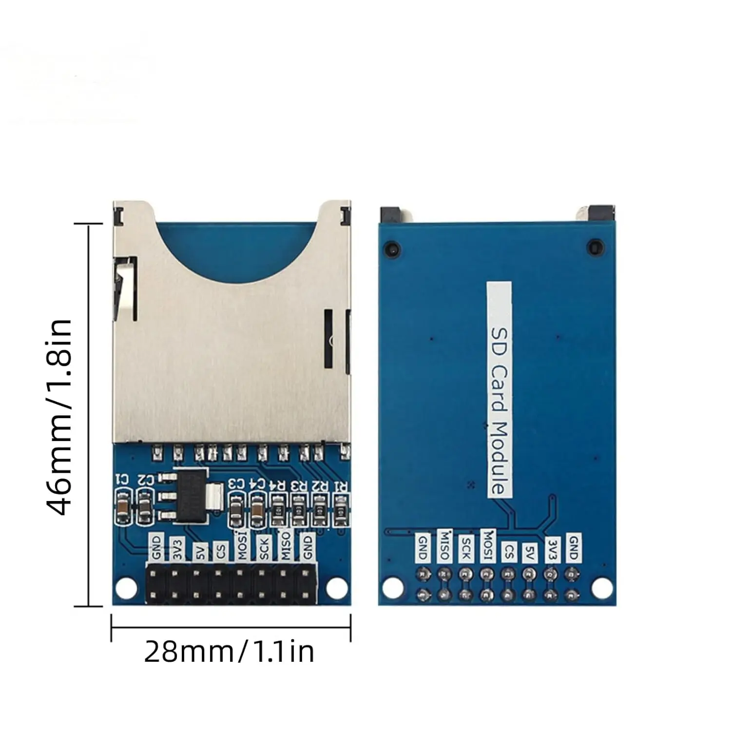 Modulo lettore adattatore scheda Micro SD SDHC TF Perni saldati con chip di conversione del livello dell'interfaccia SPI compatibile con Arduino Raspber