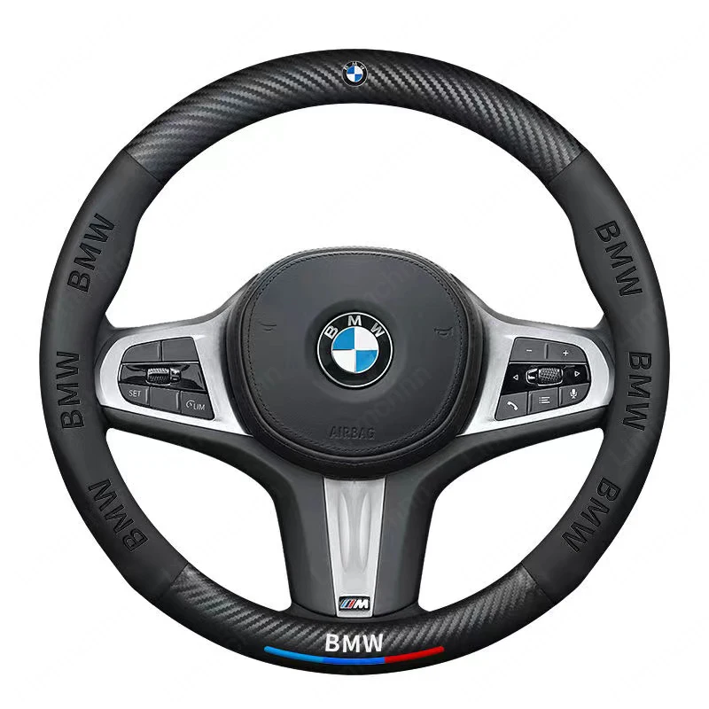 For Bmw E46 E90 E60 F10 F30 E39 E36 F20 E87 F20 F40 E88 M Performance M2 M3 M4 M5 M6 3D Embossing Car Logo Steering Wheel Cover