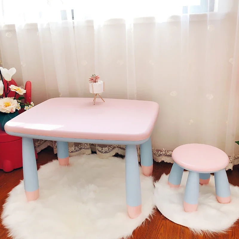 Children's Tables and Chairs Set Kindergarten Learning Table Chair Baby Game Writing Book Table Plastic Household