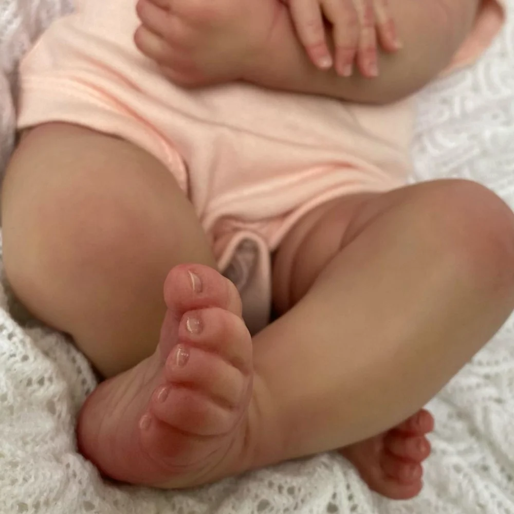 NPK 18 Zoll wiedergeborene Babypuppe Wiese Weicher Körper 100 % handgemachte 3D-Haut mit sichtbaren Adern Sammlerstück Kunstpuppe Weihnachtsgeschenk