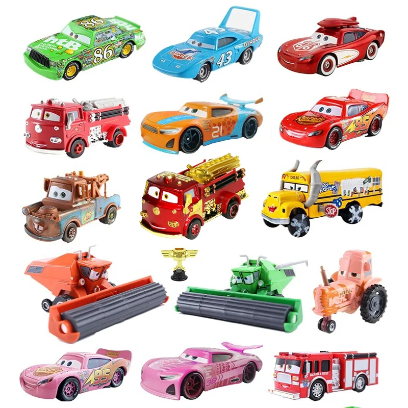 Disney Pixar Cars 2 Zabawka Zygzak Mcqueen Oryginalny Mini Samochód Wyścigowy 1 3 Dinoco Racers Collection Diecast Metal Model Prezent dla dzieci