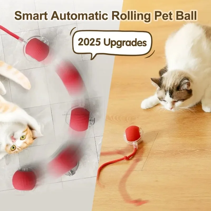 Interactive Cat Toys Automatic Rolling Ball Fake Tail Rechargeable Electric Pet Interactive Toy Dog Training Imitate Mouse Tail