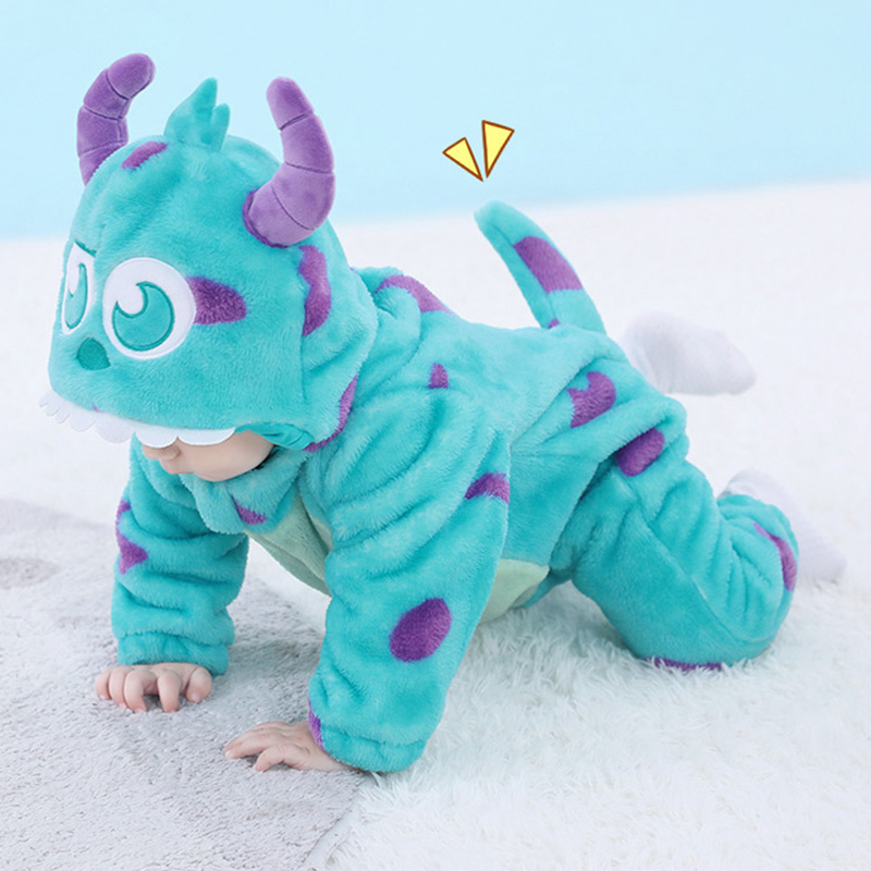 Baby Sully Pagliaccetto Blu Caldo Tutina Neonato Bebes Ragazzo Ragazza Vestiti Halloween Mucca Costumi Cartoon Bambino Vestito Carino 0-3 Anni