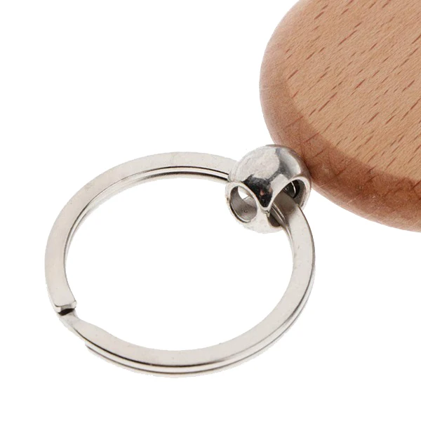 ใหม่ล่าสุด 40 ชิ้นเปล่ารอบไม้ Key Chain Diy ไม้พวงกุญแจ Key Tags สามารถแกะสลัก Diy ของขวัญ