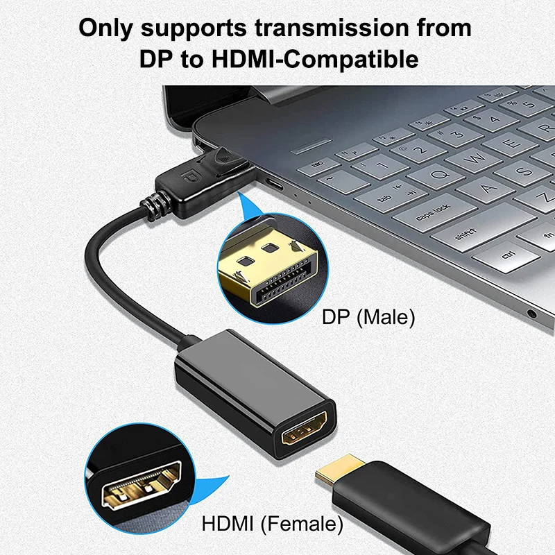 4K Maschio DP a Femmina Compatibile con HDMI per HDTV Proiettore PC DisplayPort a HDMI Adattatore Cavo Convertitore Video Audio