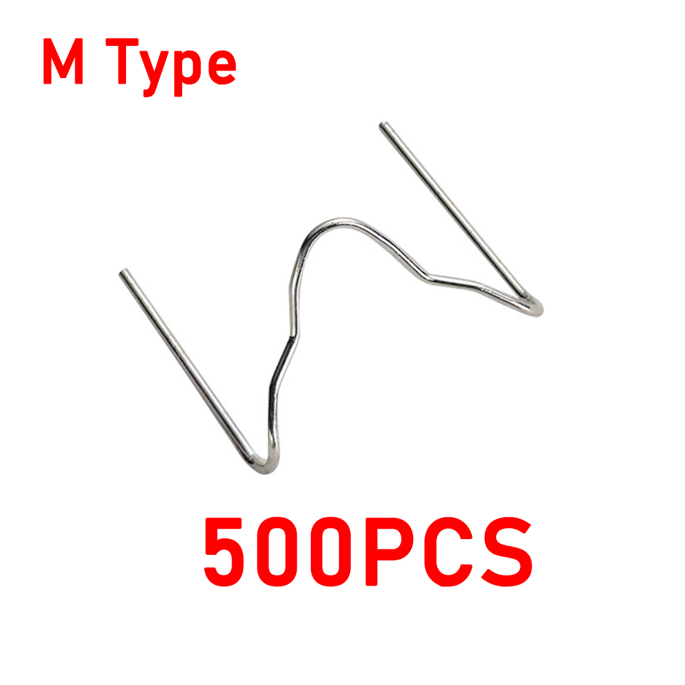 Grampos de soldagem de plástico 1000/500/200/100 peças 4 tipos 0.8mm unhas de soldagem kit de unhas de reparo de soldador de plástico