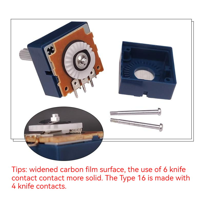 Potenciómetro giratorio de Audio Original Alps Rk271 Serie 5k 10k 20k 50k 100k 250k 500k unidad dual 6 pines ranurado 25mm mango 10 ~ 500kax2