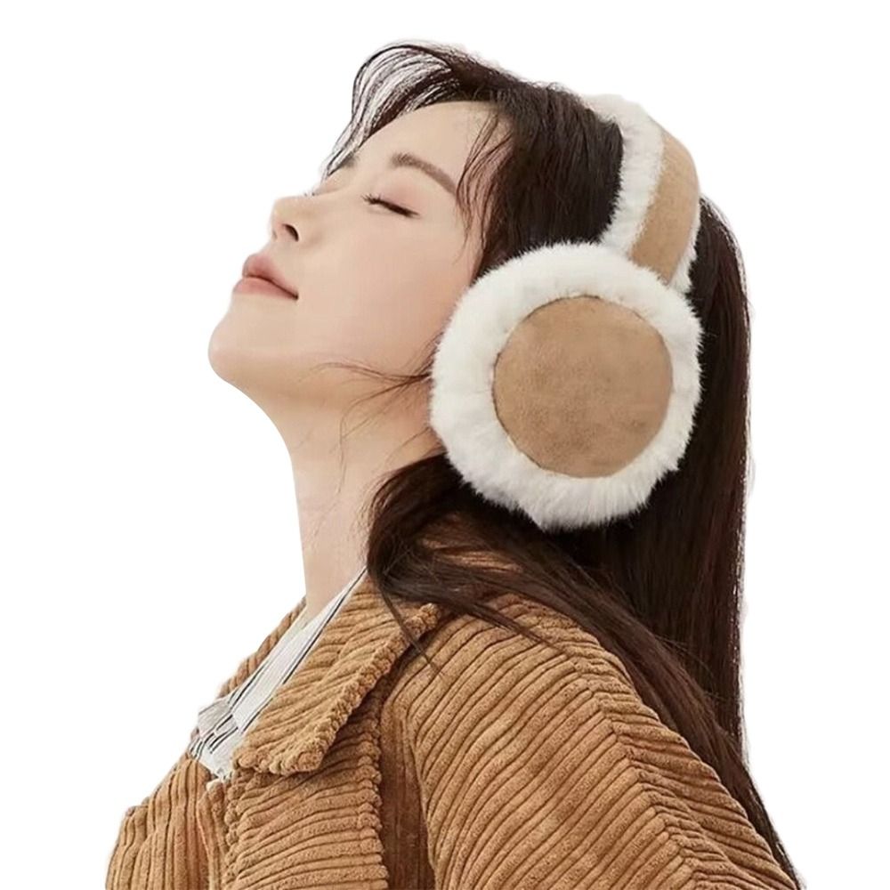 ฤดูหนาว WARM Plush Earmuffs หนังนิ่มพับหูอุ่น Fluffy Casual หูสําหรับผู้ชายผู้หญิง