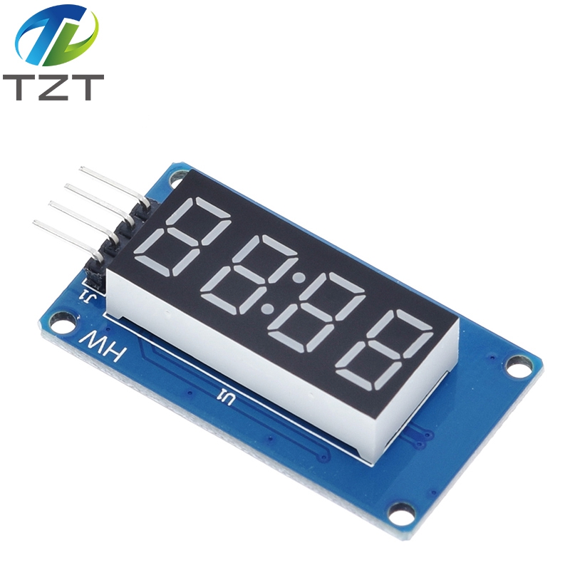 Módulo de pantalla LED TM1637 para Arduino, 7 segmentos, 4 Bits, 0,36 pulgadas, reloj, ánodo rojo, tubo Digital, paquete de placa de controlador de cuatro series