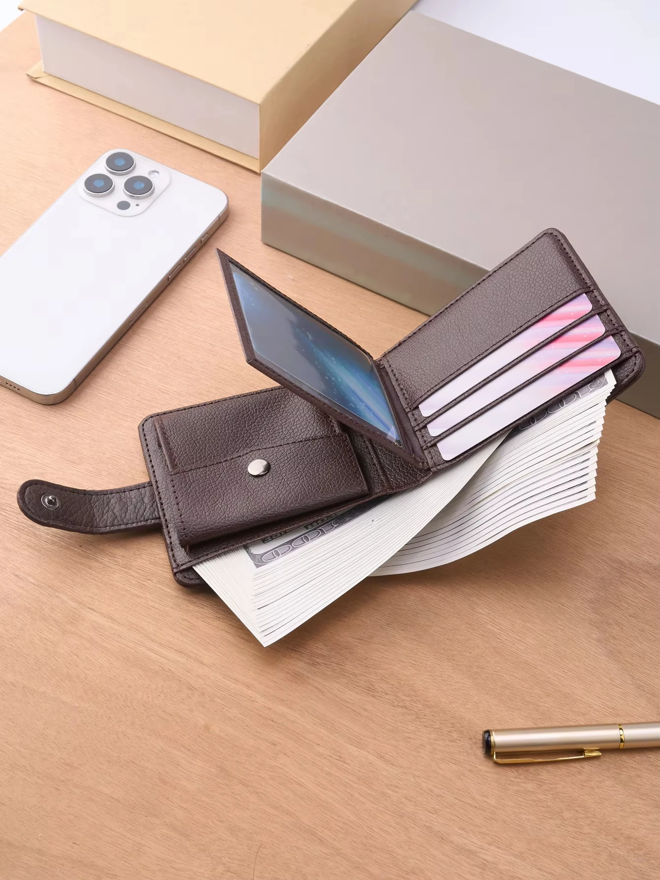 Carteiras masculinas de couro com zíper bolsa homem fino cartão horders qualidade masculino curto multi-cartão carteira moeda bolso bolsa