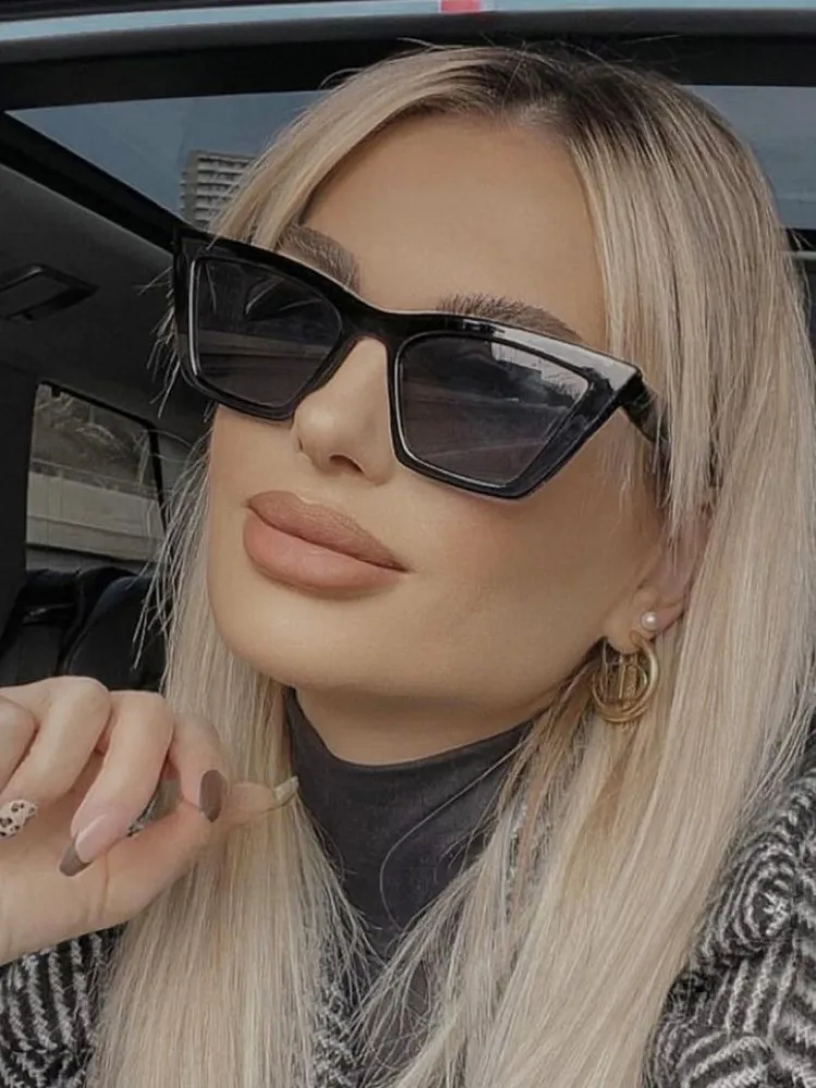 Gafas De Sol estilo ojo De gato Vintage INS, gafas De Sol cuadradas con montura pequeña para mujer, gafas De Sol Retro De diseñador De marca para mujer, gafas De Sol De moda