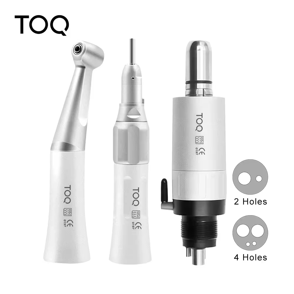 Mini Motor de aire de contraángulo Dental de baja velocidad, 4 agujeros disponibles para dentista, Kit de pieza de mano recta, contraángulo de baja velocidad, 4 orificios