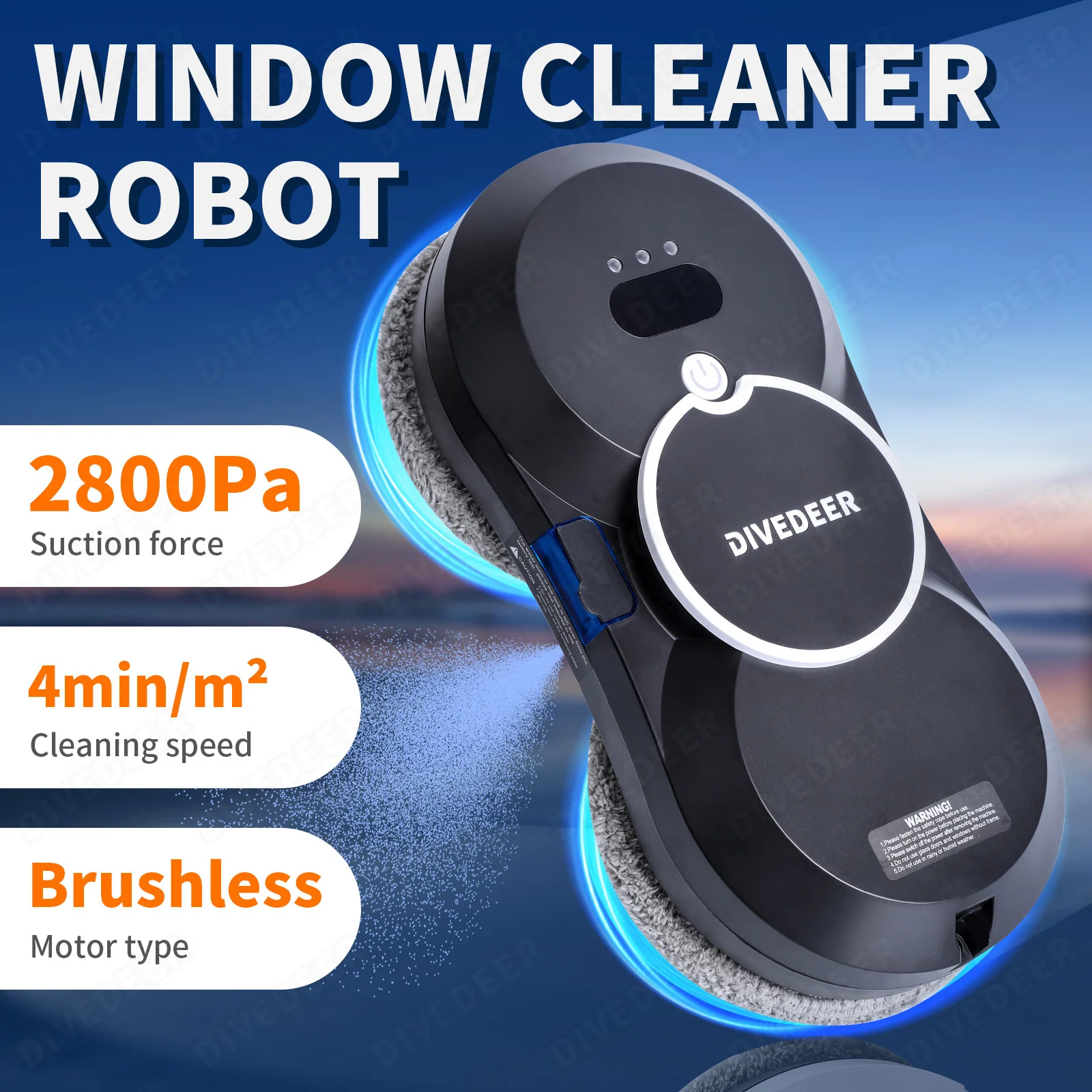 DIVEDEER 窓掃除ロボット自動水噴霧インテリジェント家庭用電気高層掃除外窓ガラス