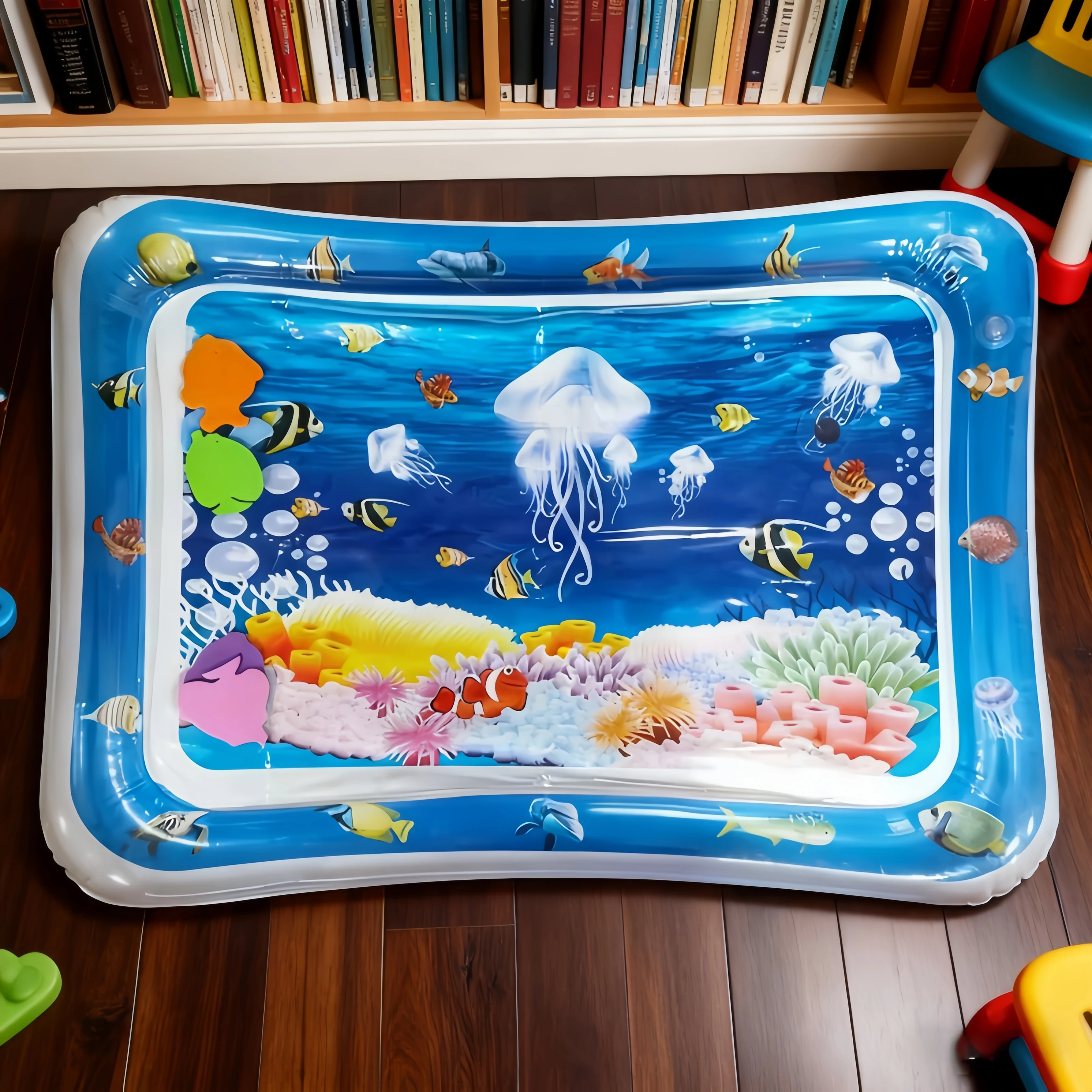 1pc inflável pvc bebê jogando tapete de água branco água-viva criança almofada crianças educação precoce atividade brinquedos esteira almofada crianças presente