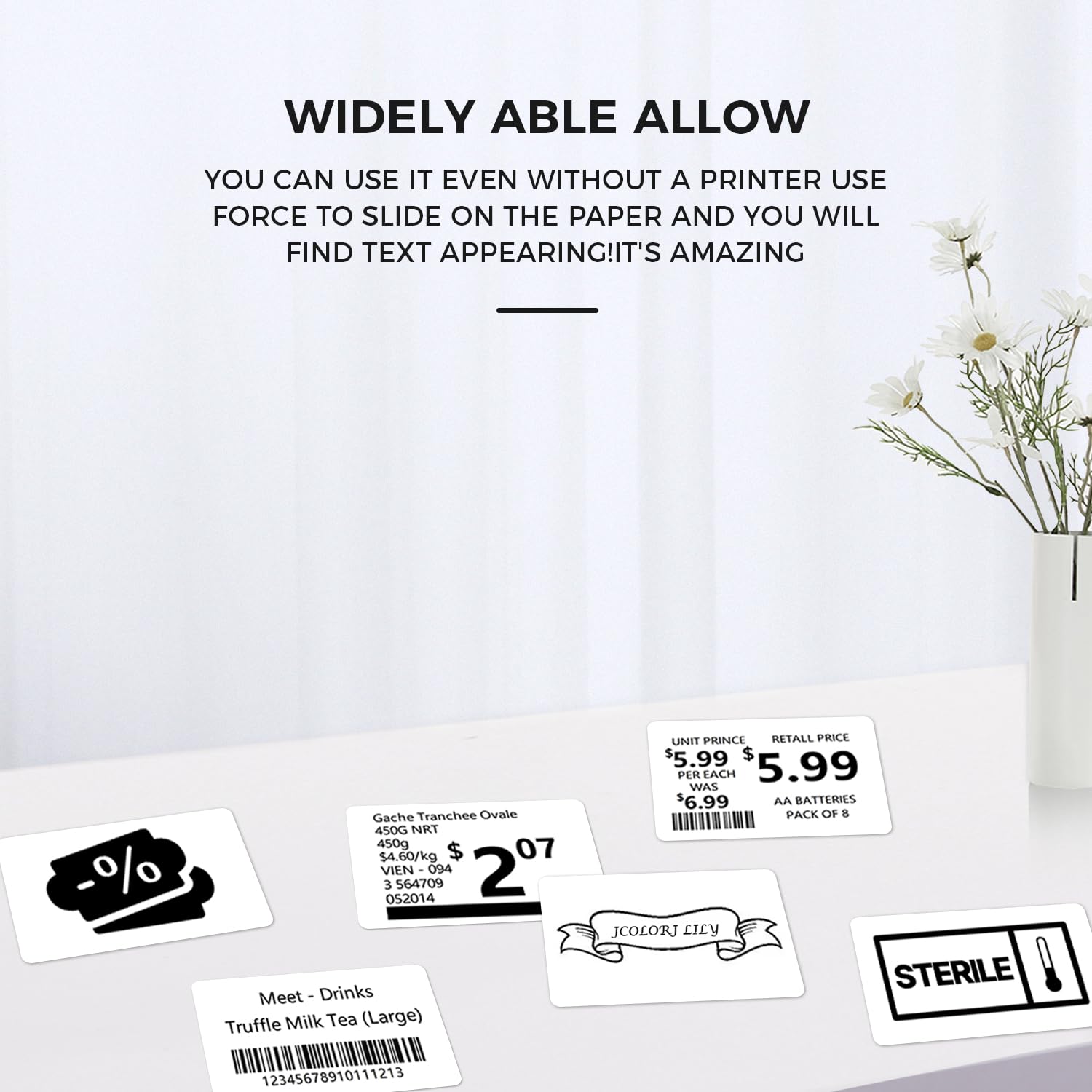 Phomemo M110/M220 40x30mm Thermal Labels - Self-Adhesive Waterproof Gloss Stickers for  Business/Barcode/Packaging/Office Use