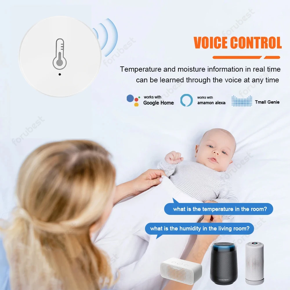 Sensor de temperatura y humedad Tuya Zigbee 3,0, dispositivo de monitoreo remoto, Smart Life, funciona con Alexa Home Assistant