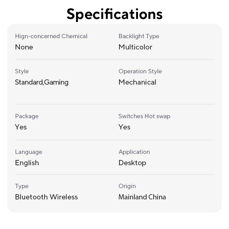 AULA F75 2.4G Wireless/Bluetooth/Wired Gaming Mechanical Keyboard RGB Customized 75% Layout OEM Profile Gasket Structure