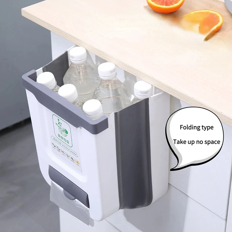 Hanging Trash Bin Foldable Storage Garbage Counter Cabinet Wall Mounted Can Camping Portable Caravan Motorhome Car