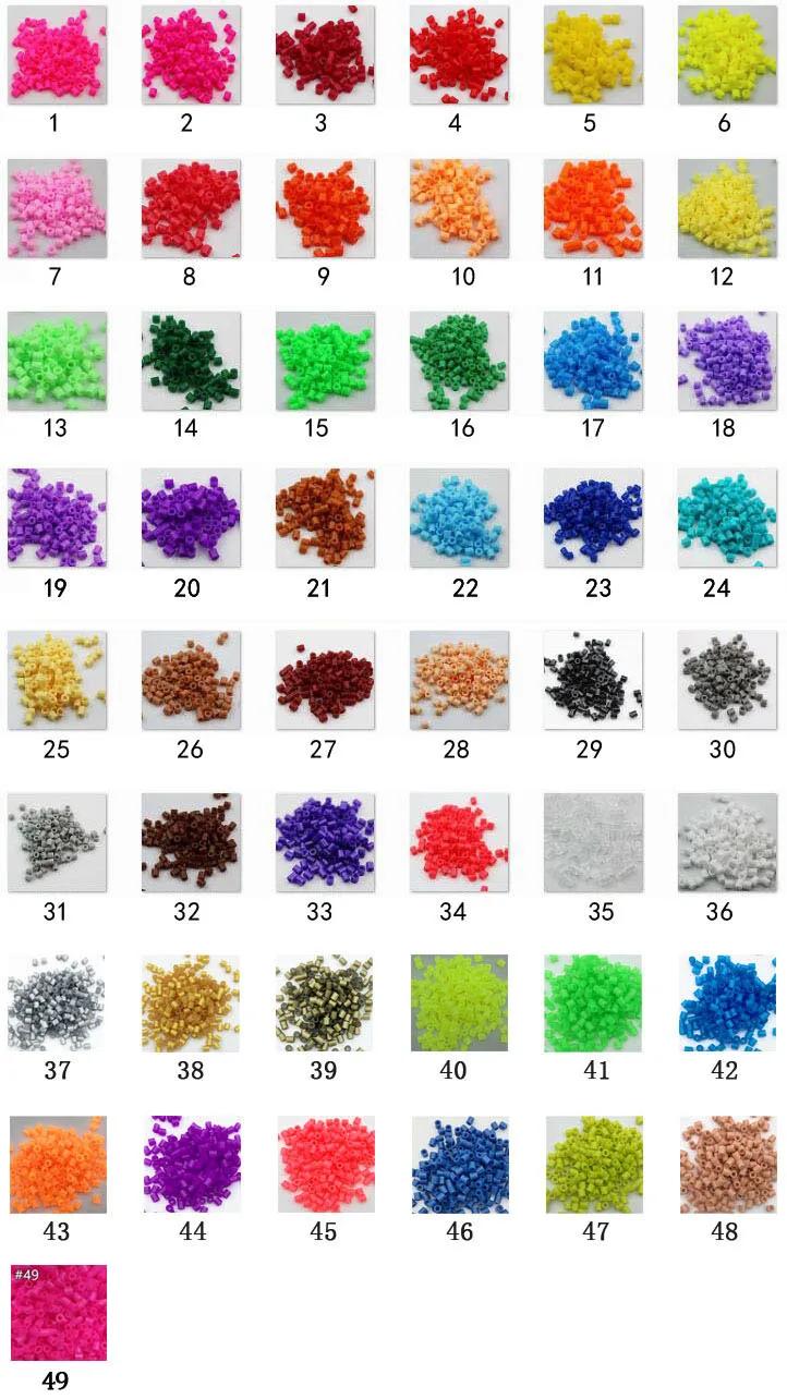 1000 Cái/gói 5Mm Balo Hạt Xếp Hình Đồ Chơi Giáo Dục Juguetes 3D Xếp Hình Ghép Hình 48 Màu Nhựa Xếp Hình Perlen Hạt Cầu Chì Hạt dành Cho Trẻ Em