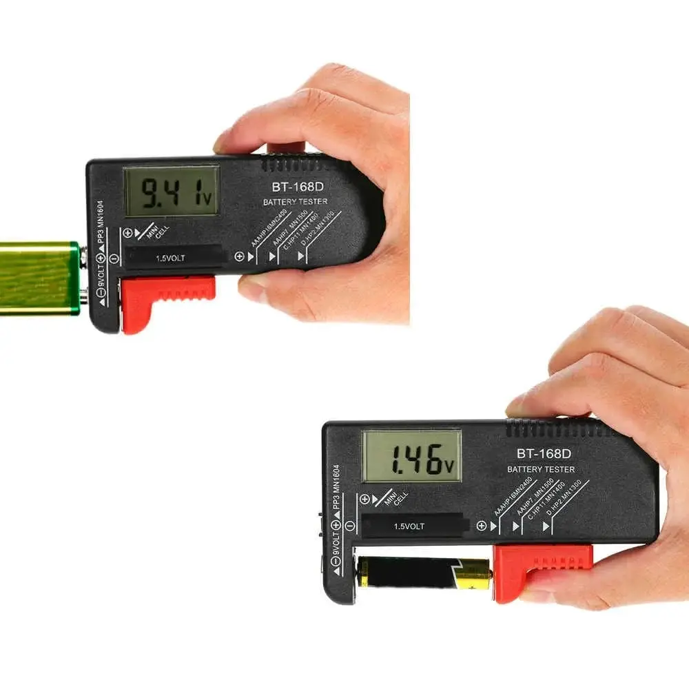 เครื่องทดสอบแบตเตอรี่ดิจิตอล LCD, เครื่องตรวจสอบแบตเตอรี่ AA AAA C D 9V 1.5V BT-168D ทดสอบแรงดันแบตเตอรี่เซลล์