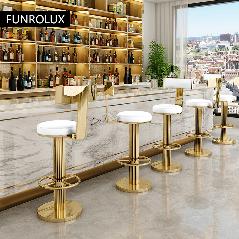 Bar Stools Height Adjustable Swivel Bar Stools Stainless Steel Kitchen Counter Stools Dining Chairs Front Desk Lounge Chair